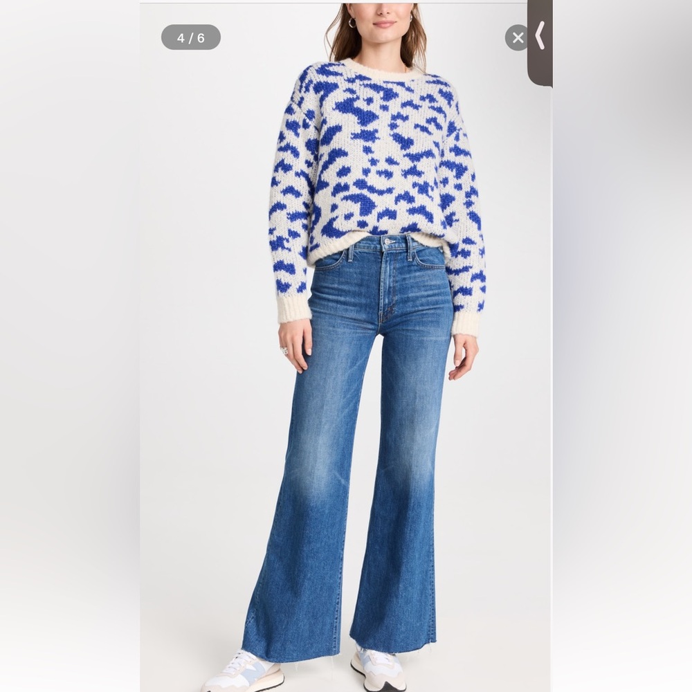 MOTHER Superior The Husler Roller Heel Fray Wide Leg Jeans. Size 26x33